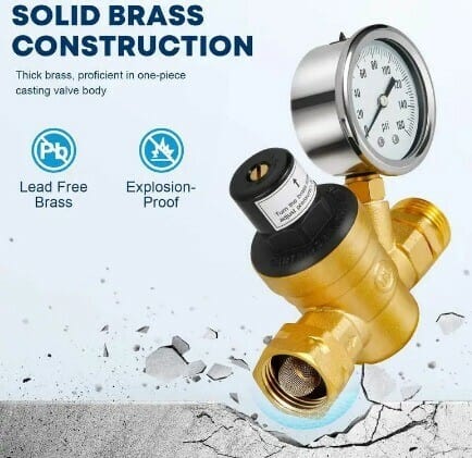 rv brass water pressure regulator review - specs
