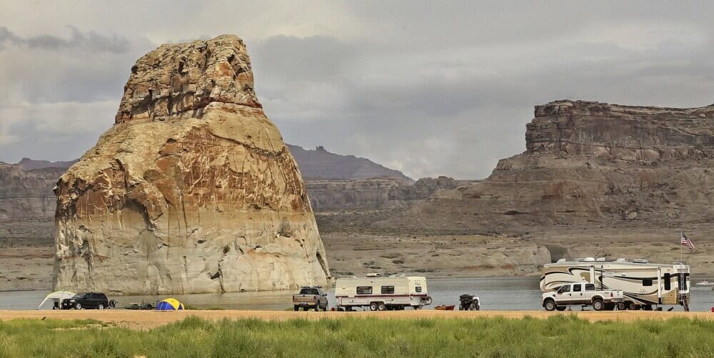 Camping with solar panels