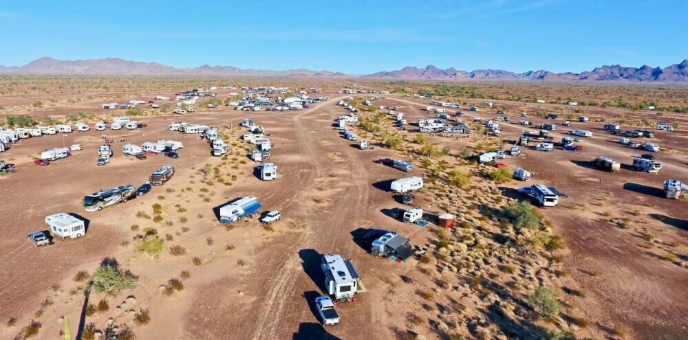 Overhead of BLM quartzsite camping