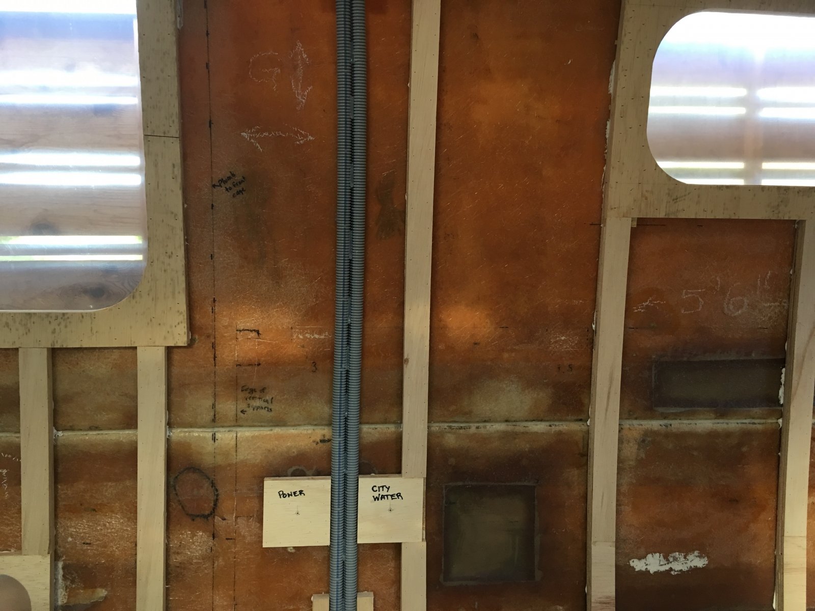 City water and 120V inlet backing during build