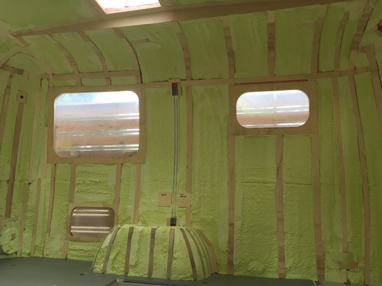 Insulated interior during restoration