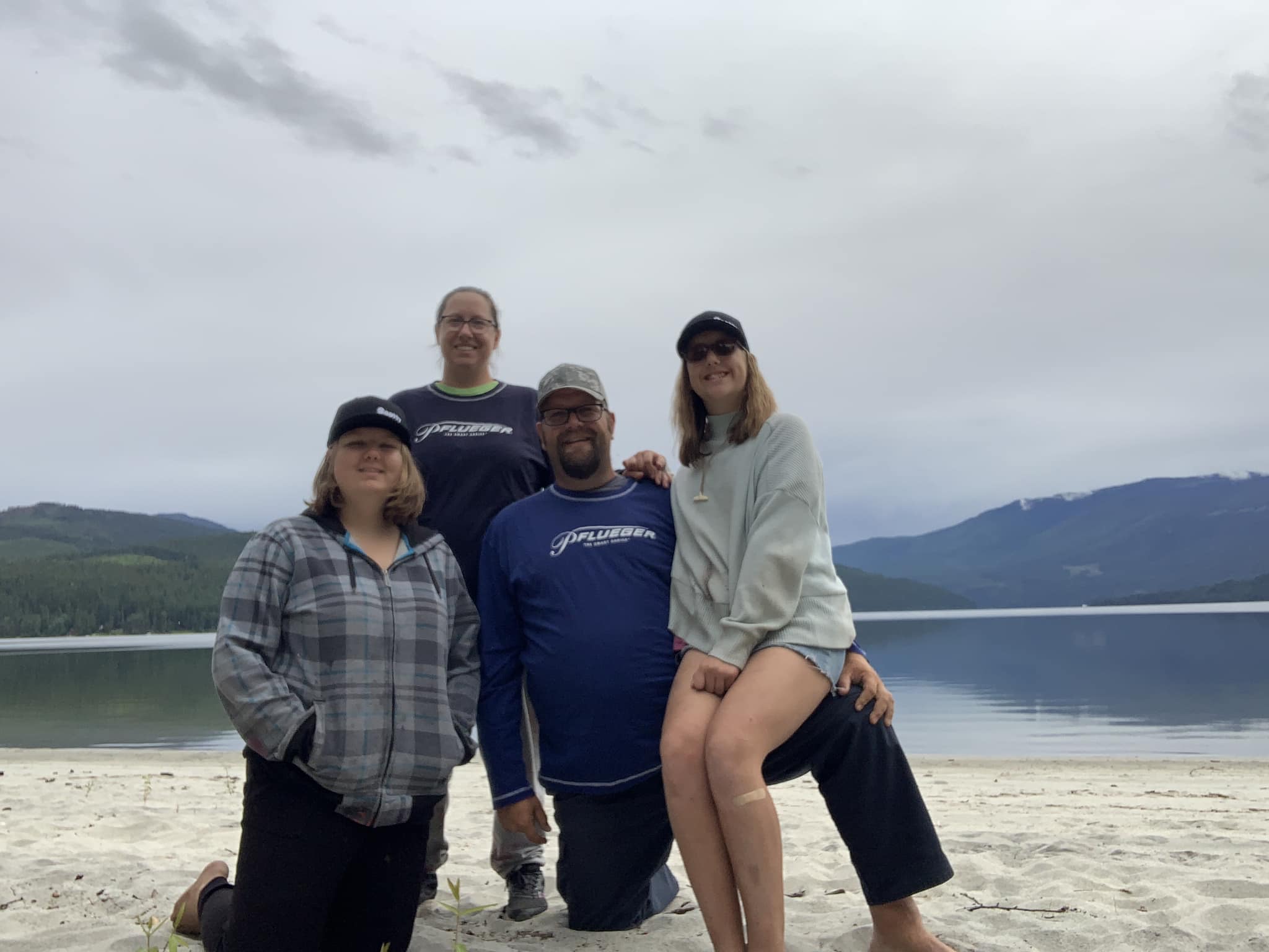 Jeremy and his family during their second season operating Seymour Arm campground
